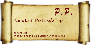 Parotzi Polikárp névjegykártya